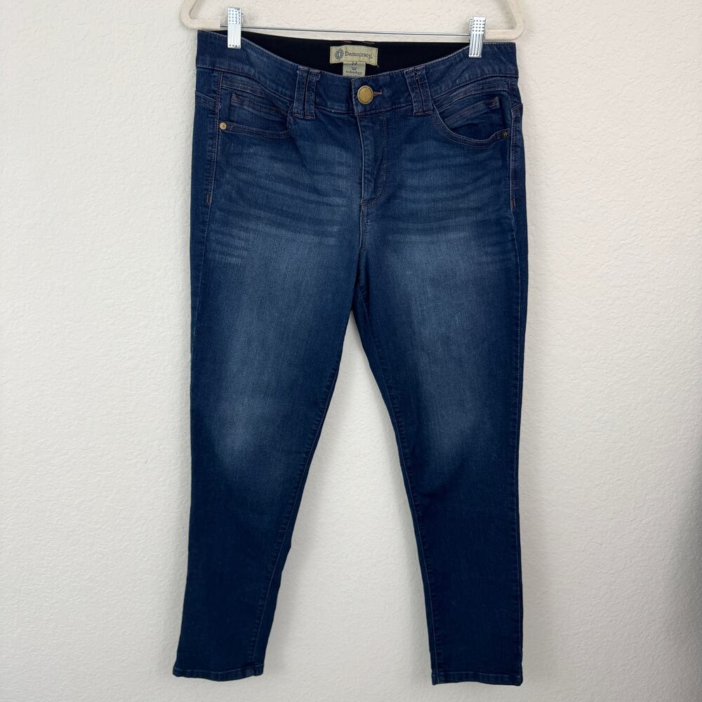 Democracy Womens Ankle Length Slim Jeans Size 14 Denim Ab Tech Slimming Blue